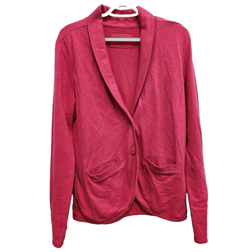 Ruff Hewn Womens Blazer‎ Jacket Large Pink Knit One Button Carrier Academia